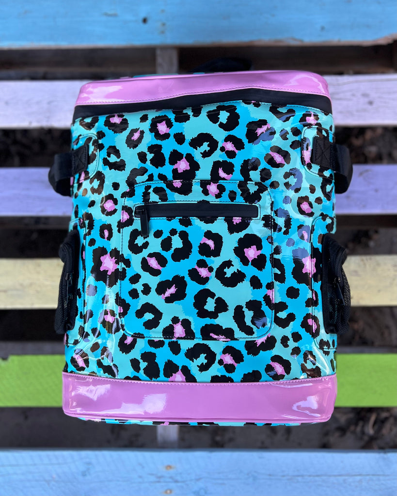Turquoise + Pink Big Backpack Cooler