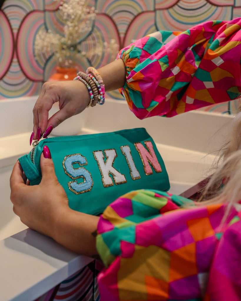 Mint "Skin" Patch Cosmetic Bag