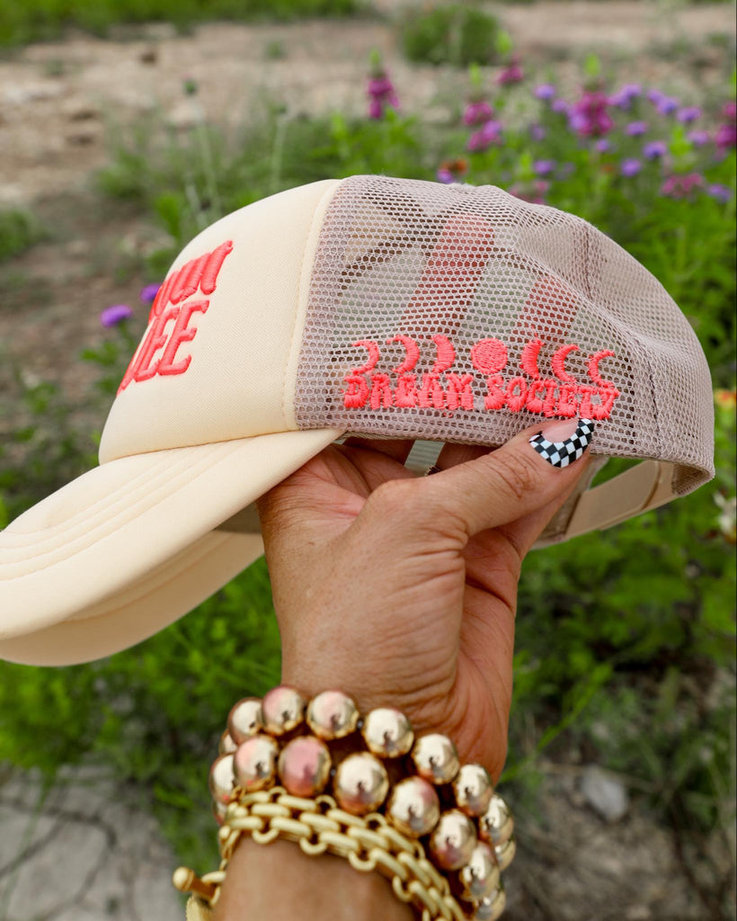 Cream "Burnout Boujee" Trucker Hat